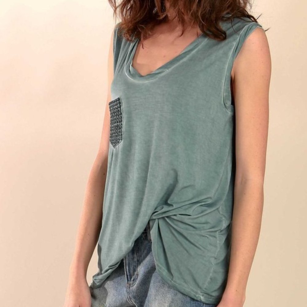 Embroidered Tank - Butter Soft